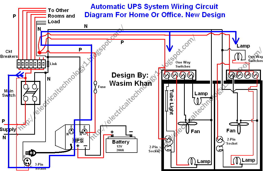 Click Image To Enlarge Automatic Ups System Wiring Circuit Diagram New Design Very Simple For Home Or Office