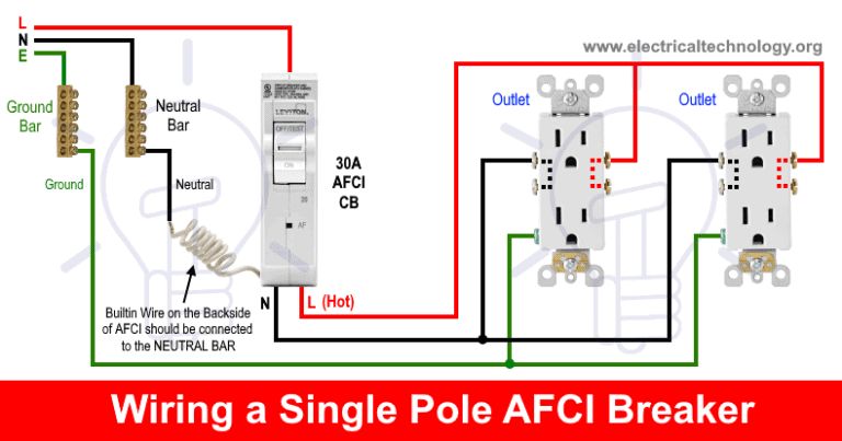 How To Wire An Afci Breaker Arc Fault Circuit Interrupter Wiring