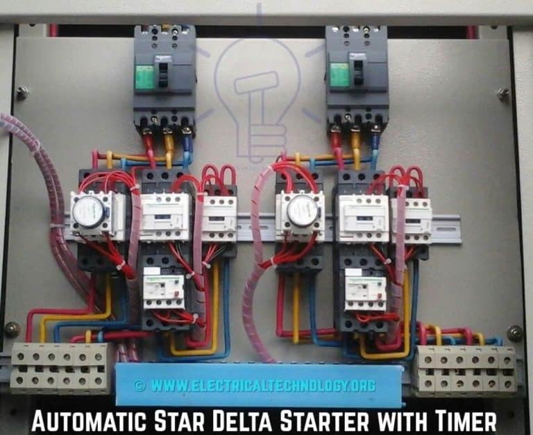 Automatic Star Delta Starter - Power, Control & Wiring Diagram