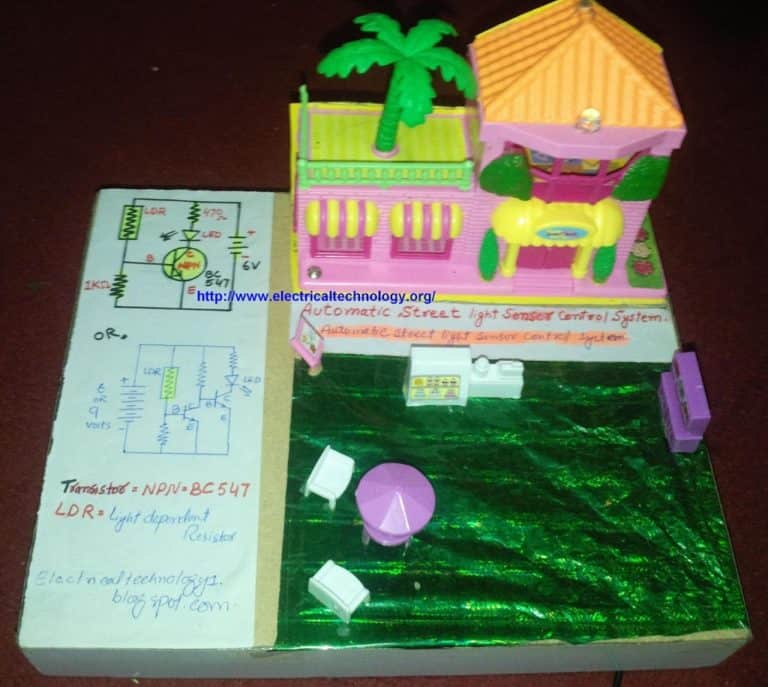 Automatic Street Light Control Circuit using LDR & Transistor