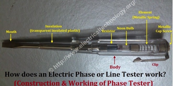 Electric Phase or Line Tester: Construction and Working shunt electrical circuit diagrams 
