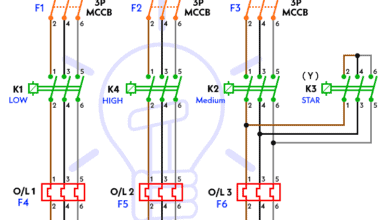 3-Speed, 1-Direction for 3-Phase Motor - Two-Windings - Dahlander Connection