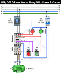 ON / OFF Control of a 3-Phase Motor Using a DOL Starter