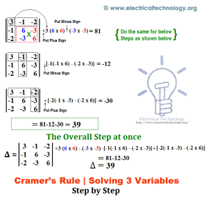 Cramer's Rule Calculator - 2 and 3 Equations System - Solved Examples