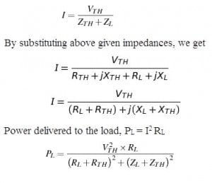 Maximum Power Transfer Theorem for AC and DC Circuits