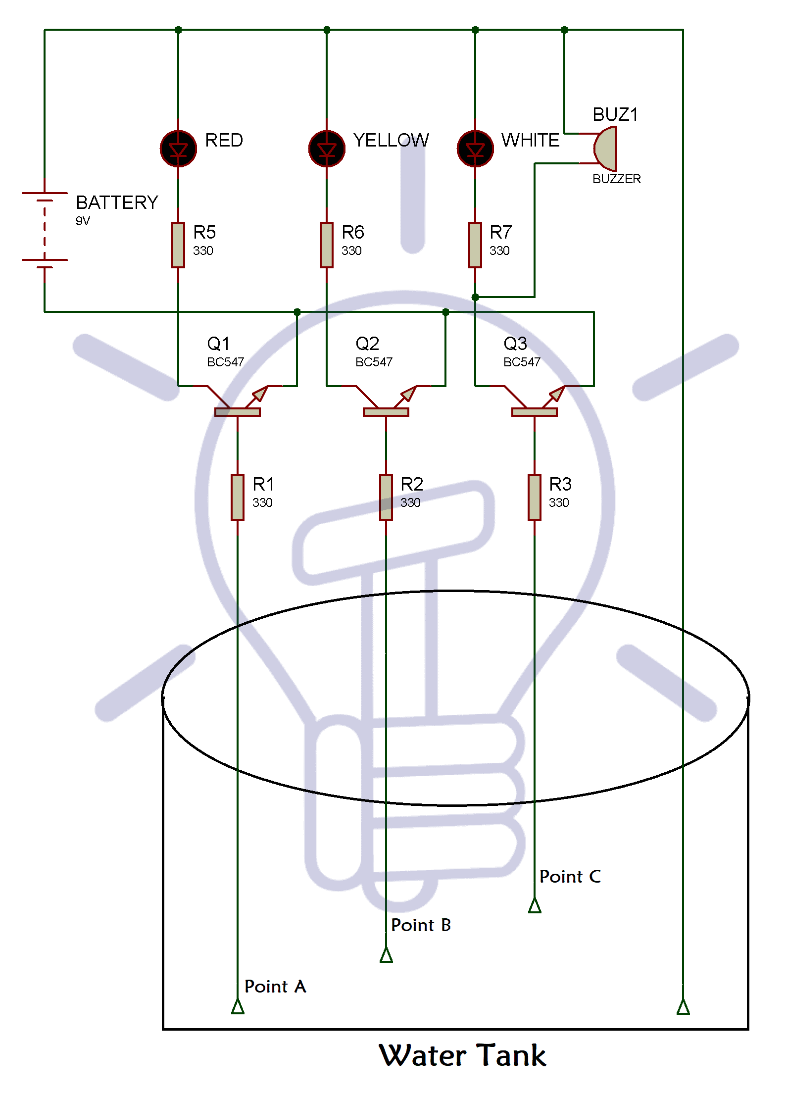 Water-Level-Indicator-Circuit-Diagram-using-BC547-NPN-Transistor