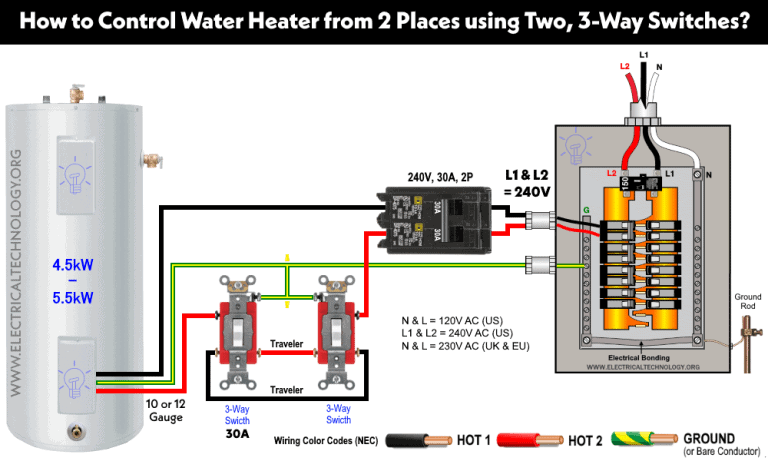 How To Control A Water Heater Using Switches? 1, 2, 3 & 4-way