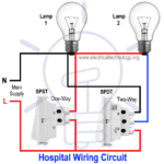 Hospital Wiring Circuit for Light Control using Switches