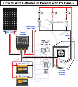 How to Wire Batteries in Parallel to a Solar Panel and UPS?