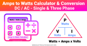 Amps to Watts Calculator & Conversion - DC/AC (1 & 3 Phase)