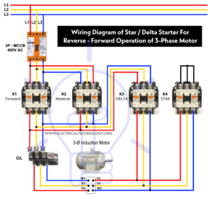 Star - Delta Starter Reverse - Forward Control Without Timer