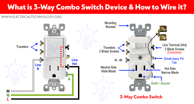 How to a Wire 3-Way Combination Switch and Grounded Outlet?