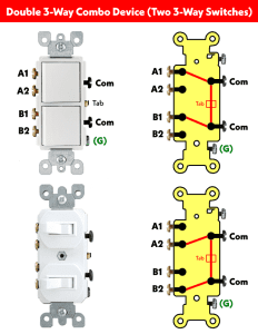 How to a Wire Double 3-Way Combination Switch Device?