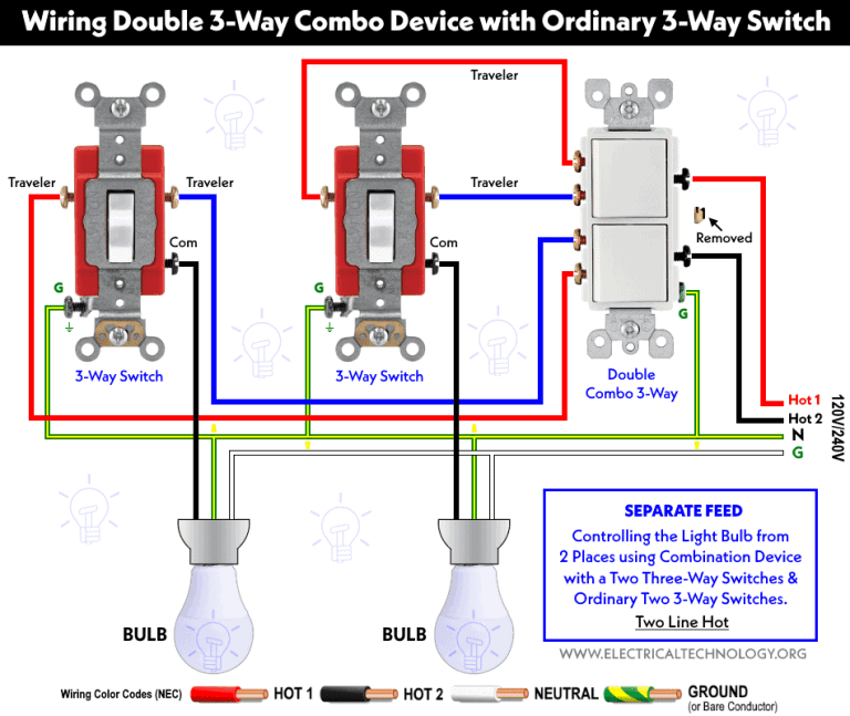 How to a Wire Double 3Way Combination Switch Device?