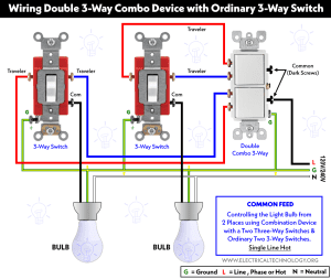 How To A Wire Double 3-Way Combination Switch Device?