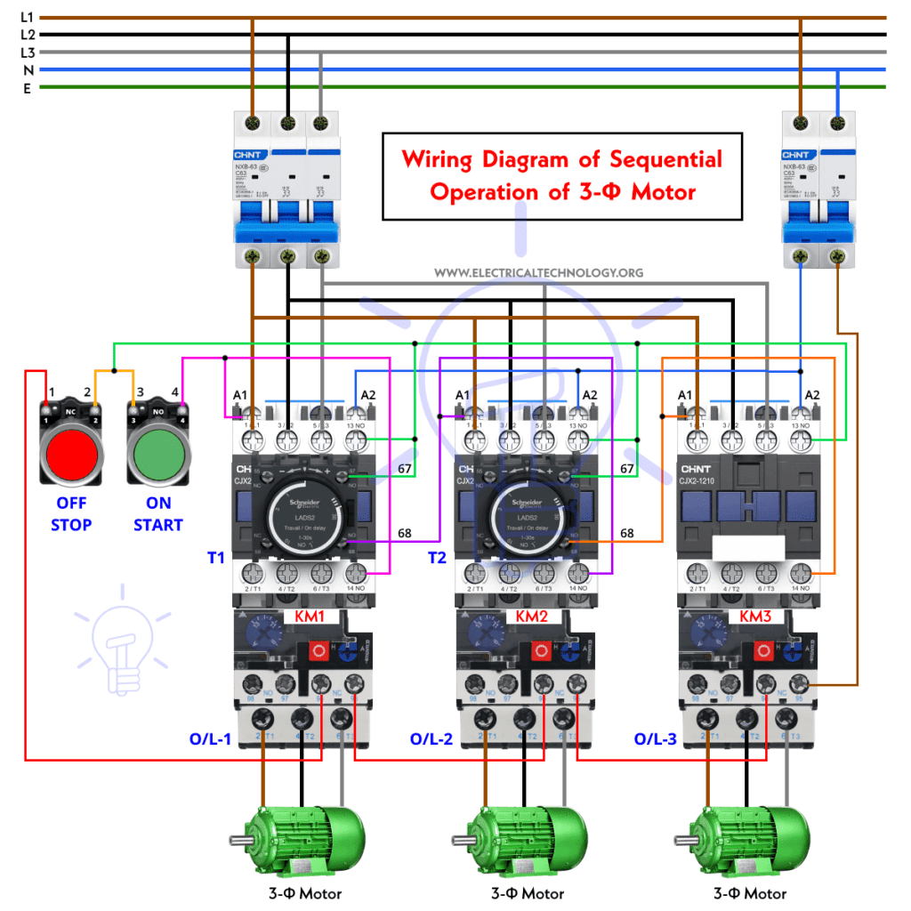 Automatic Sequential Motor Control Circuit Power And Control 2424