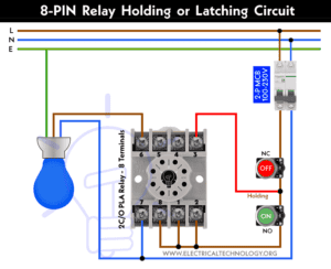 How to Wire 8-PIN Relay for Holding or Latching Circuit?