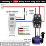 Wiring ST01 Timer with 120/240V Motor using Contactor & Relay