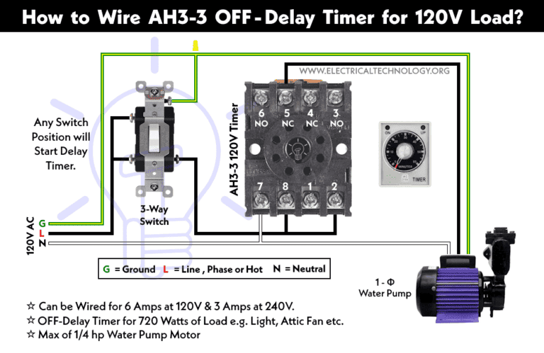 How to Wire OFF-Delay Timer for 120V and 240V Load Circuits?