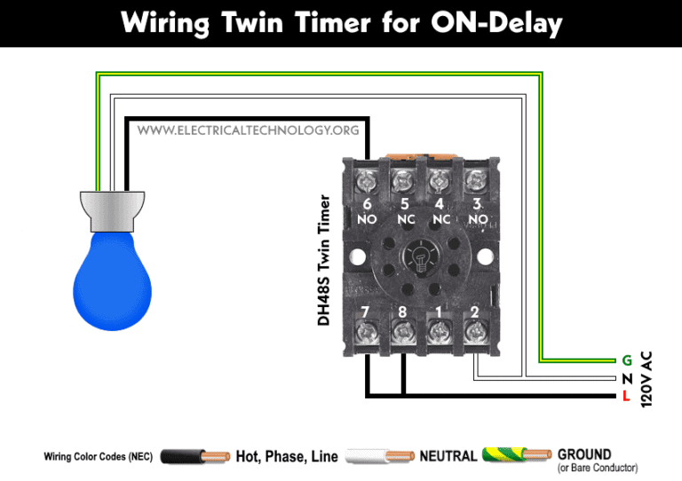 How to Wire Twin Timer for 120V/240V Circuits - ON/OFF Delay