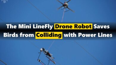 Mini LineFly Drone Prevents Bird Collisions with Power Lines